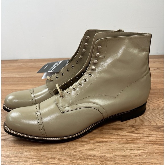 Stacy Adams Other - Stacy Adams Madison Cap Toe Leather Boots in Taupe, Mens Size 15 NEW